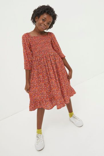 FatFace Red Floral Printed Dress