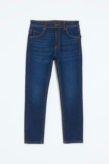 River Island Blue Boys Denim Dark Wash Super Skinny Jeans