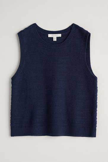 Blue knit vest sale