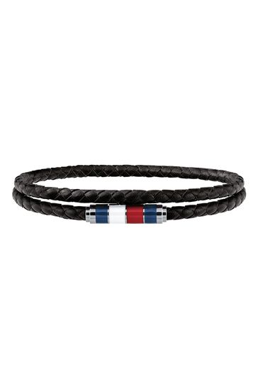 Buy Tommy Hilfiger Black Double Wrap Leather Bracelet from the Next UK ...