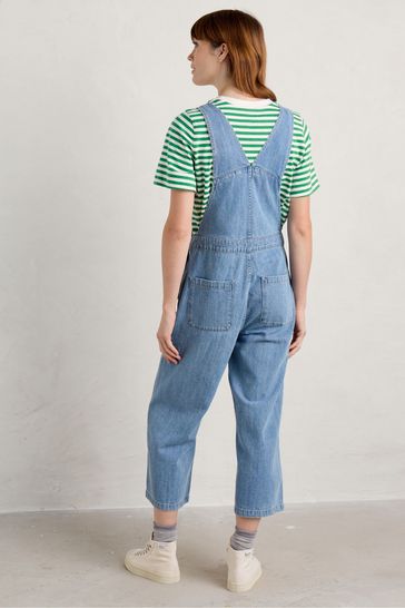 Buy Seasalt Cornwall Blue Porthallow Cove Denim Dungarees from