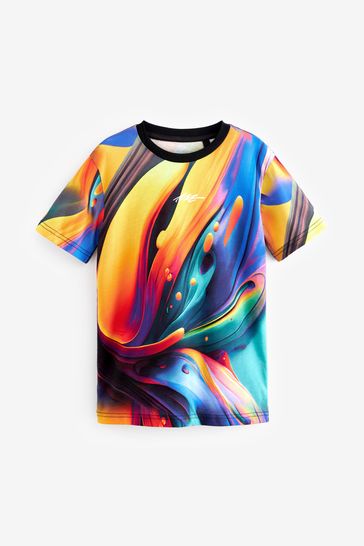 Multi Swirl All-Over Print Short Sleeve T-Shirt (3-16yrs)