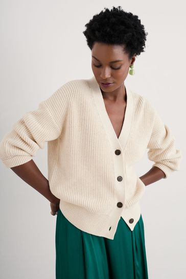 Seasalt Cornwall Natural Winding Creek Organic Cotton Knit Cardigan