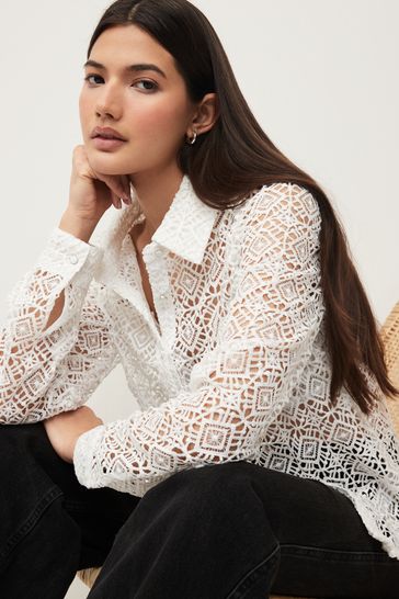White Crochet Shirt