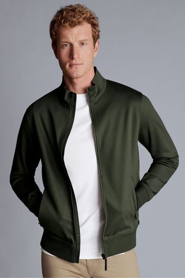 Charles Tyrwhitt Green Performance Long Sleeve Funnel Neck Jacket