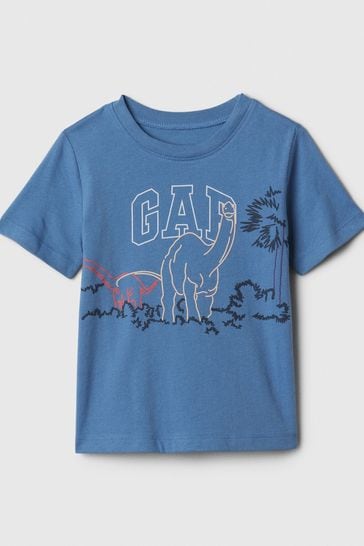 Gap Blue Graphic Short Sleeve Crew Neck T-Shirt (Newborn-5yrs)