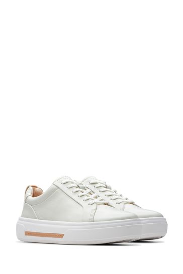 Clarks White Leather Hollyhock Walk Shoes
