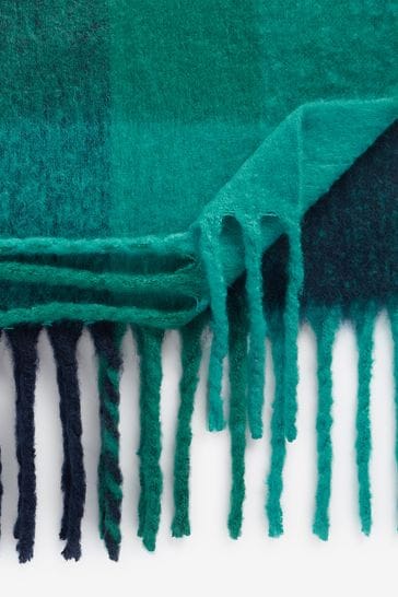 Buy Green Blue Check Blanket Scarf from Next USA