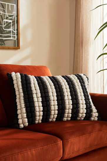 Monochrome 40 x 59cm Big Bobble Large Oblong Stripe Cushion