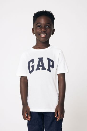 Gap White Logo Crew Short Sleeve Sleeve T-Shirt (Newborn-5yrs)