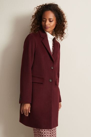 Buy Phase Eight Red Lydia Wool Smart Coat Next