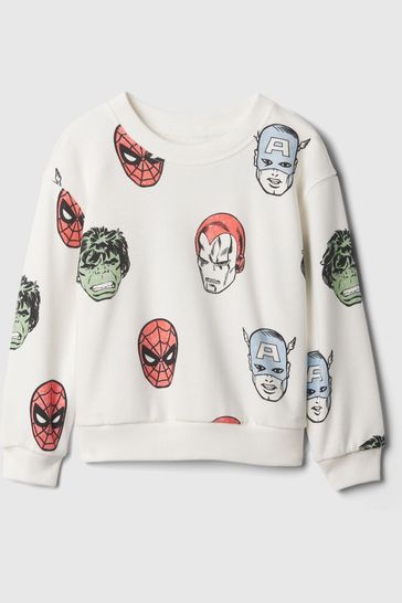 Gap White Marvel Graphic Sweatshirt (6mths-5yrs)