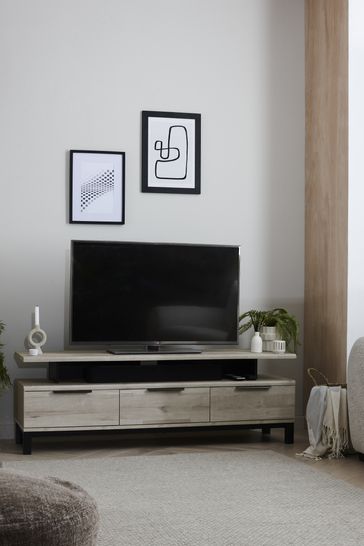 Floating grey hot sale tv unit