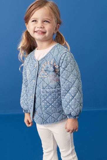 Mid Blue Denim Quilted Character Jacket (3mths-7yrs)