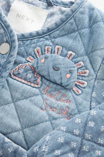 Buy Mid Blue Denim Quilted Character Jacket 3mths 7yrs from Next