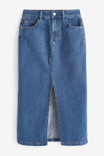 Midi jean skirt navy sale