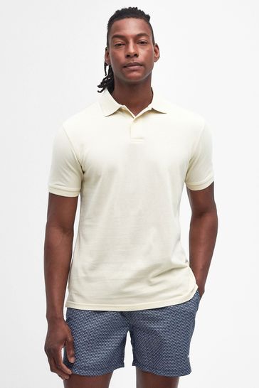 Buy Barbour Cream Classic Pique Polo Shirt from Next United Arab