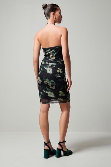 Corsage halter deals mini dress
