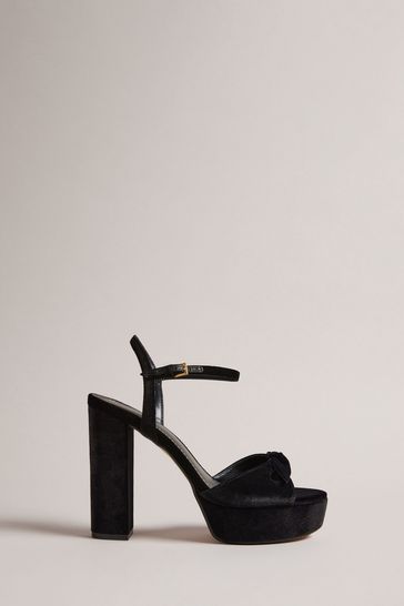 Velvet bow heels online