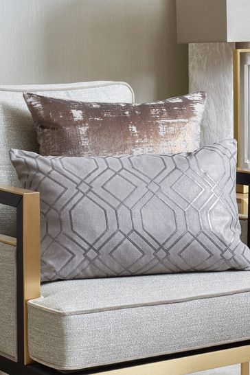 Prestigious Textiles Graphite Grey Othello Geometric Feather Filled Cushion