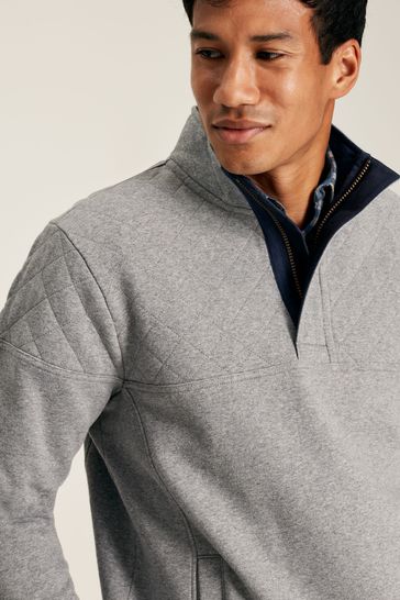 Joules Darrington Grey Quarter Zip Sweater
