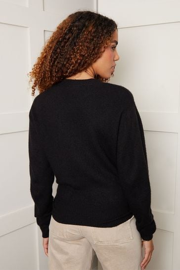 Black wrap sales around sweater