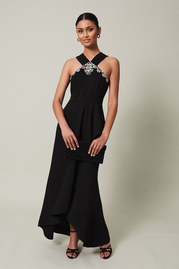 Buy Phase Eight Danica Black Embellished Maxi Black Dress from