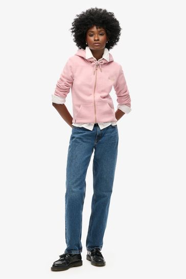 Pink hoodie superdry discount