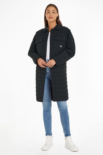 Calvin klein black coat cheap