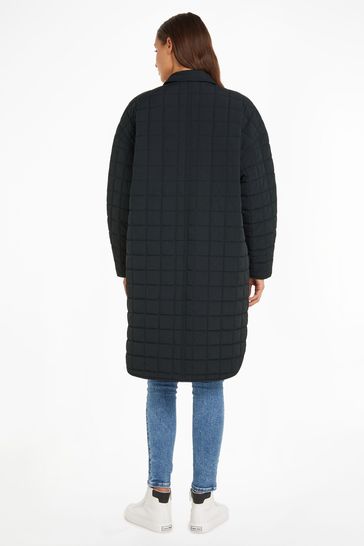 Buy Calvin Klein Jeans Quilted Utility Black Coat from Next Denmark