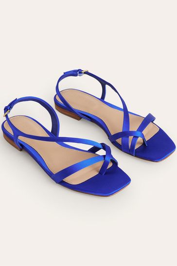 Blue new arrivals satin sandals