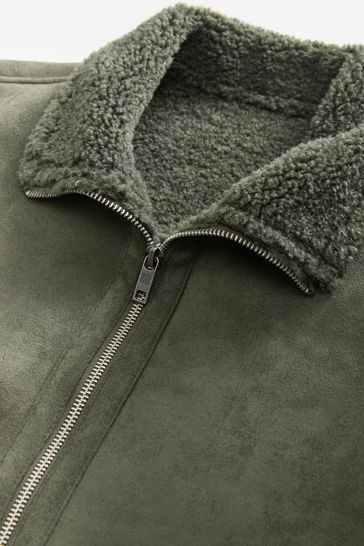 Suede borg jacket hotsell
