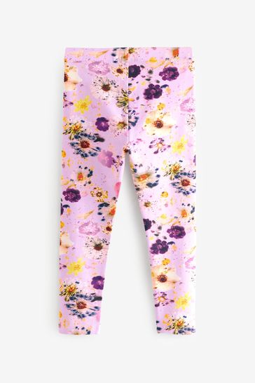 Purple floral leggings sale