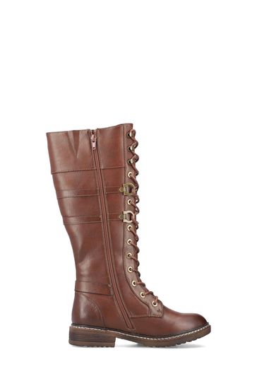 Rieker Womens Zipper Brown Boots