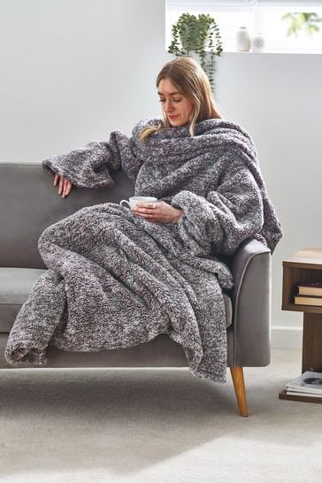 Grey cosy blanket deals