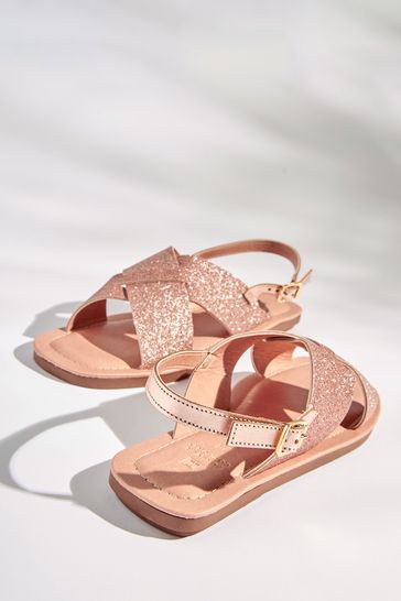 Rose gold sales crossover sandals
