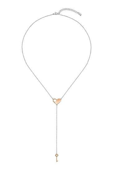 BOSS Soulmate Carnation Gold Tone Heart Necklace