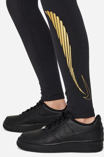 Nike Black Metallic Logo Leggings