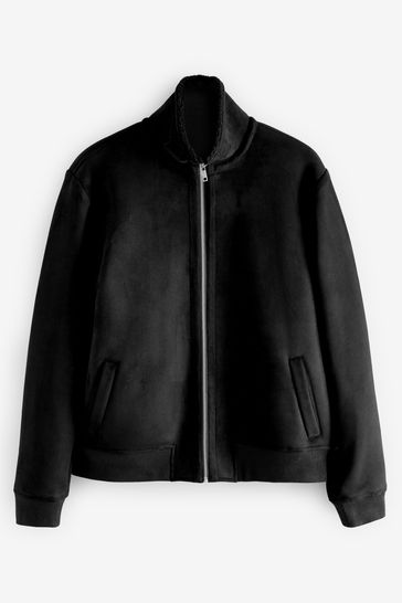 Black faux suede fallaway jacket store