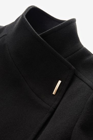 Next black funnel neck coat hotsell