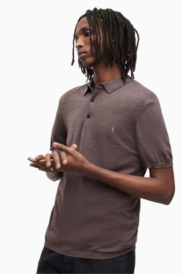 All saints mode merino polo shirt outlet