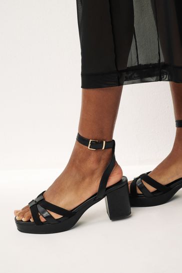Buy Black Forever Comfort Low Platform Heels from Next Turkey