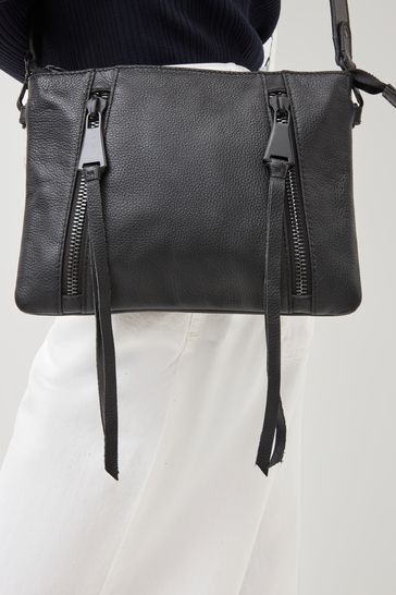 Black zip 2025 cross body bag