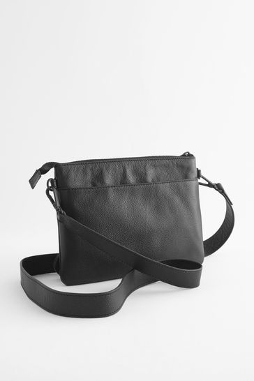 Black zip 2025 cross body bag