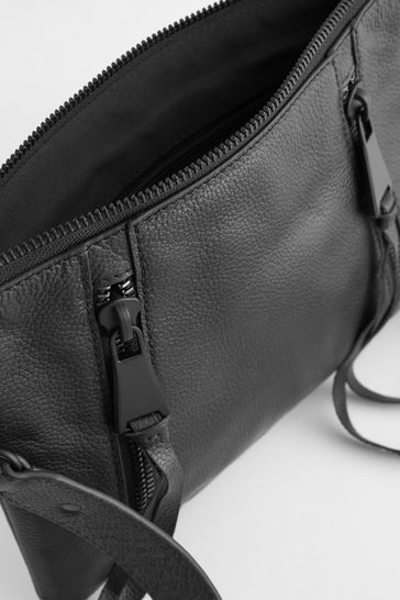 Black zip 2025 cross body bag