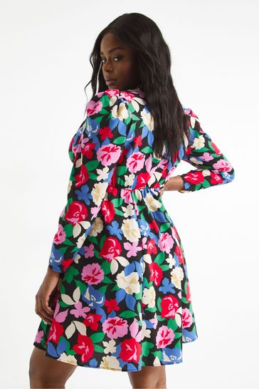 Button skater cheap dress