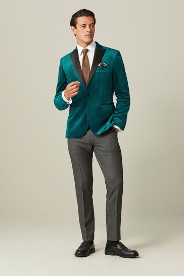 Buy Teal Blue Slim Velvet Blazer from Next Singapore