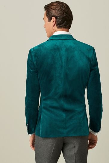 Teal velvet blazer mens outlet