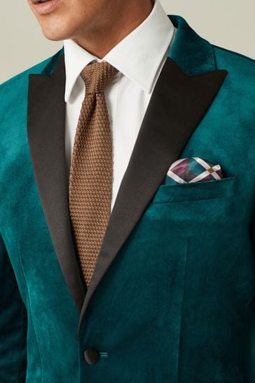 Buy Teal Blue Slim Velvet Blazer from Next Hungary