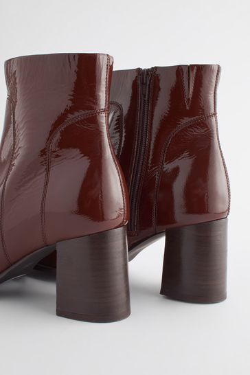 Buy Chocolate Brown Forever Comfort Square Toe Heeled Ankle